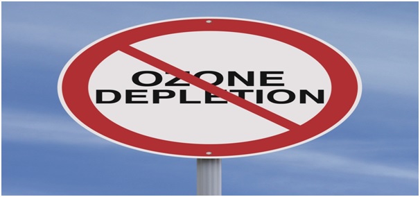 Sign opposing ozone depletion.